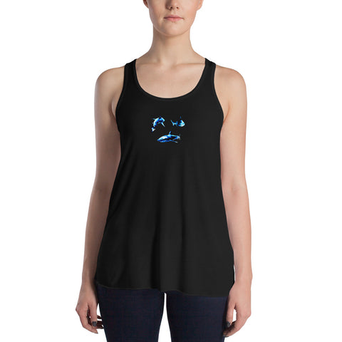 3D Shark Print Racerback Tank