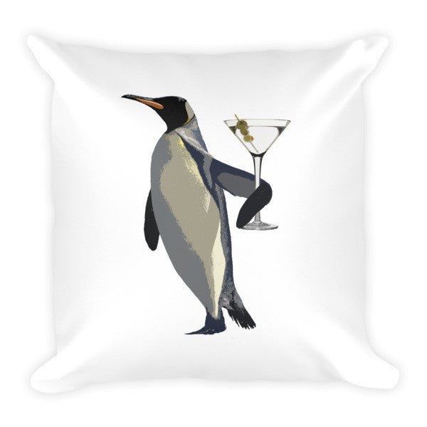 Martini Penguin Pillow