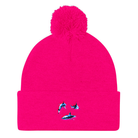 3D Shark Print Knit Cap