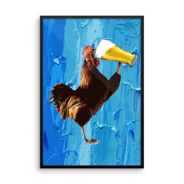 Beer Rooster Framed Poster